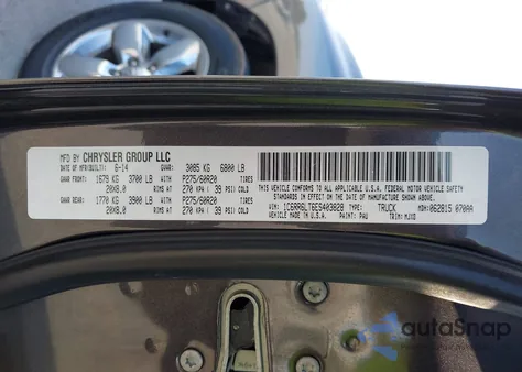 2014 Ram 1500 Lone Star из США, поврежденный, VIN 1C6RR6LT6ES403828